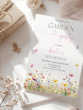 Wildflower Garden Birthday Party Invitation,EDITABLE Pink Purple Floral Wildflower Birthday Invite, Garden Party Invitation Template birthday flower