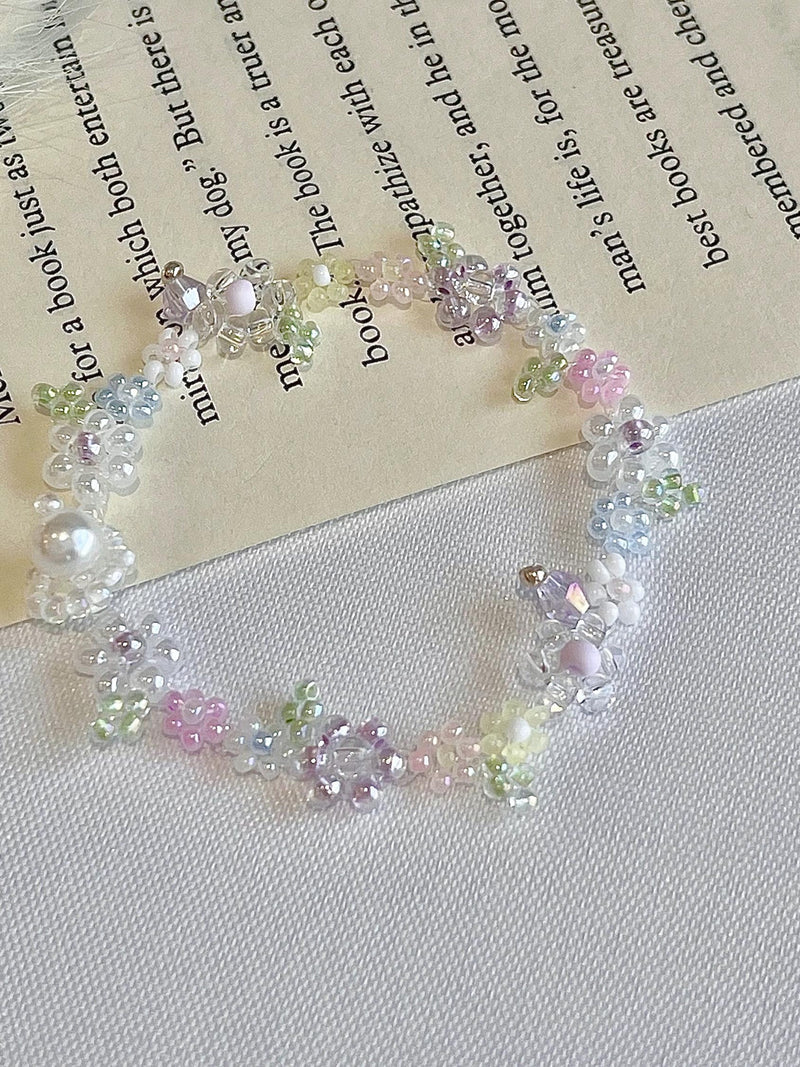 Morning Dew Bracelet Bracelet, Flower Beaded Bracelet,  Daisy Bracelet, Colorful Floral Bracelet, Elegant bracelet, Gift for her, Birthday FLOWER DELIVERY
