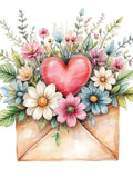 14 Floral Letter Clipart, Floral Heart Clipart, Love Letter, Romantic Clip Art, High Quality PNG/JPGs for Junk Journals Greeting Cards Love Romance Flower