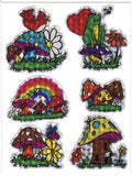 Mushroom Fabulous Vintage Prismatic Sticker Sheet - Prism Daisy Bee Frog Rainbow Butterfly Flower Bird Cardinal Fungi Spore Scrapbook flower spore