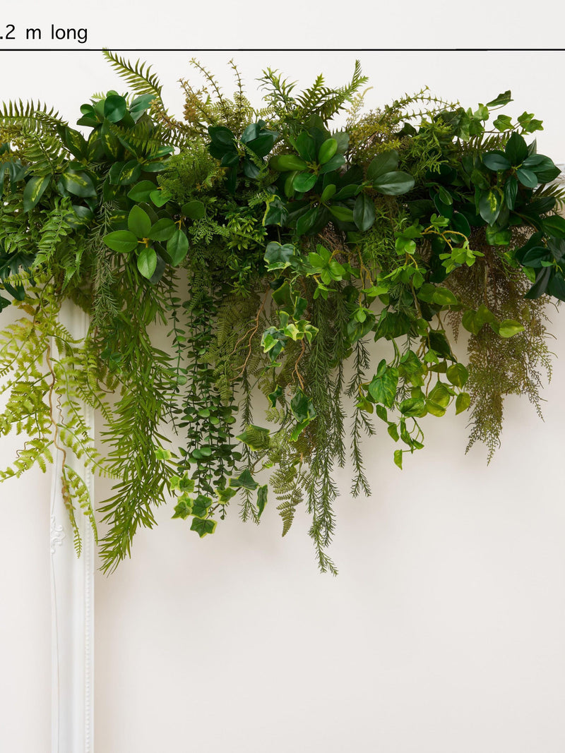 Lush Mix Greenery Garland: 4ft Waterproof Artificial Foliage faux plants