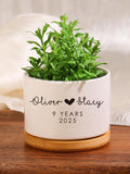 Personalized 9th Anniversary Flower Pot: Custom Couple Gift ANNIVERSARY