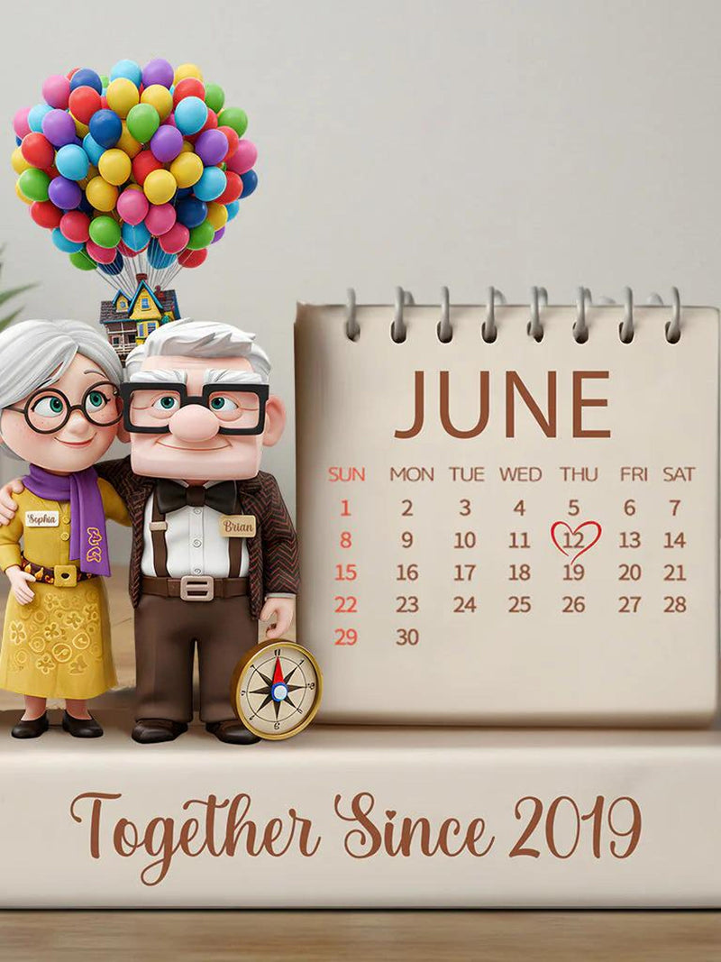 Personalized Carl Ellie Couple Acrylic Plaque, Together Since Anniversary Flat Sign, Custom Date Calendar Decor Plate Gift ipatudsn20459 ANNIVERSARY