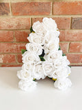 Funeral Flower Letter Tribute: Artificial Rose Arrangement sympathy flower