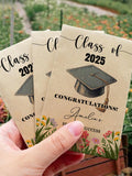 Bulk Custom Class of 2025 Graduation Seed Packet Favors/Wildflower Graduation Seed Packet/Eco-Friendly Seed Envelopes/Seeds of Success Favor seeds bulk