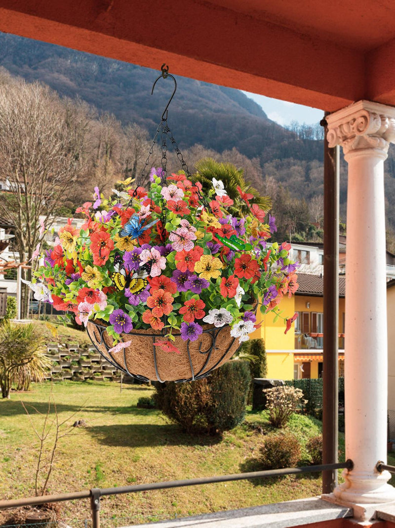 Realistic Faux Daisy Hanging Basket Ð UV Resistant Silk Flowers for Garden or Patio silk flower