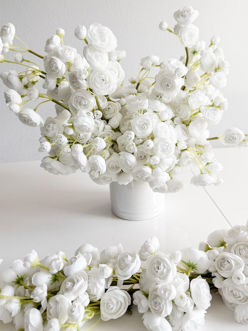 10" Artificial Ranunculus bundle in White, Faux Spring Flowers, DIY Centerpiece |Florals |Wedding| Home Decorations |Gifts For Her FLOWER DELIVERY