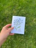 Handmade Watercolor Sympathy Card: Forget-Me-Not Flowers sympathy flower