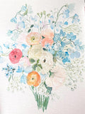 Watercolor Wedding Bouquet painting, Custom First Anniversary gift, Mothers Day, Wife Bridal Bouquet Drawing, Personalized Keepsake Flowers wedding flower