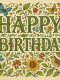 Botanical Happy Birthday Art Print: Vintage Floral Lettering (Digital Download) birthday flower