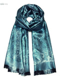 Blue/green silk flower scarf Gift for her shawl elegant scarf scarves1938 Silk scarf flowers lover Festival scarves Green blue silk scarf silk flower
