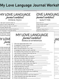 My Love Language Printable Worksheet, Journal Printable, Fill-in-the-Blank Questions, Journal Workbook, Words of Affirmation, Quality Time Love Romance Flower