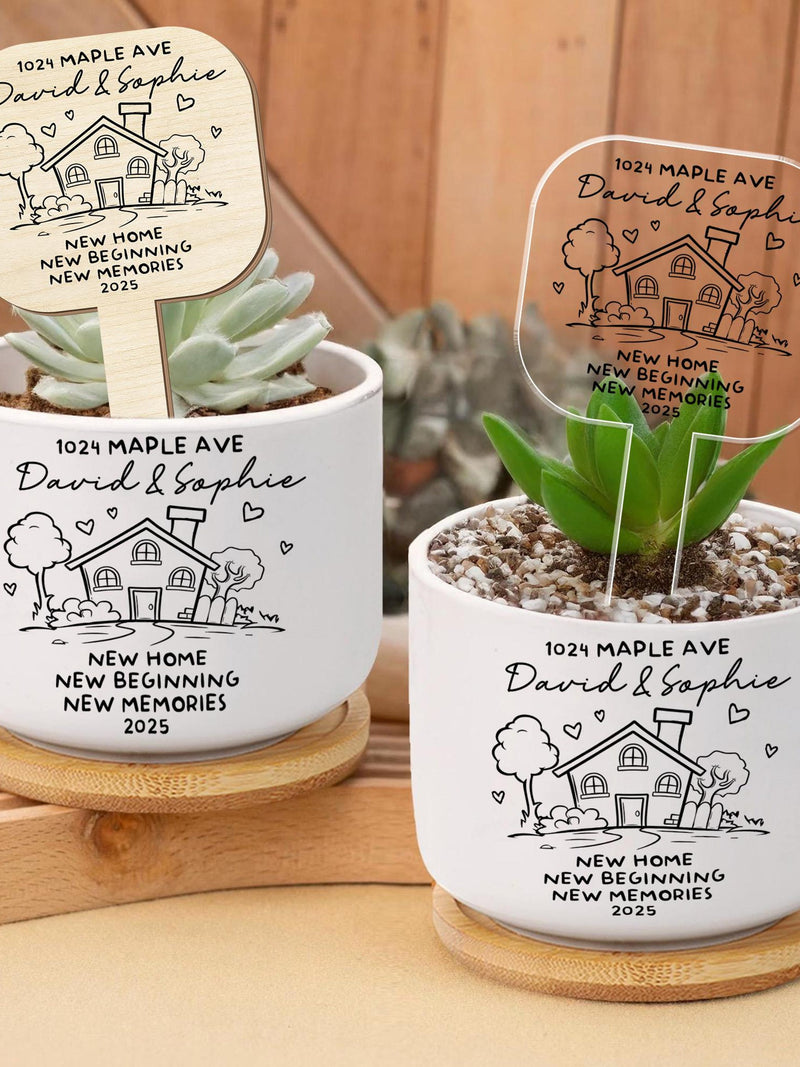 Personalised New Home Gifts, Plant Pot for New Home Occasion, Housewarming Gift For Couples, Moving In Gift for Friend,New Home Owners Gift house warming flower