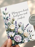 Printable Sympathy Condolences Card | Sorry for Your Loss | Loss of Loved One | Grief Card | Floral Condolences | Bereavement Card sympathy flower
