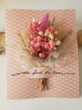 Sympathy card. Dried flower card. Sympathy card with dried flowers Ð Handmade sympathy card Ð Pink and beige bouquet sympathy flower