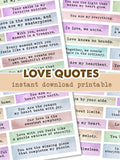Love Quotes Printable, Digital Download, Words, Positive, Marriage, Relationship, Colorful, Words of Love, Romantic, Couples Love Romance Flower