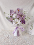 Handmade Crochet Bouquet: Knitted Lily, tulip Pink and Purple - Everlasting Birthday Mother's Day Gift FLOWER DELIVERY