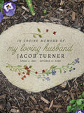 Floral Memorial Garden Stone, Personalized In Loving Memory Garden Stone, Memorial Garden, Loss Of Loved One, Family Memorial, Sympathy Gift sympathy flower