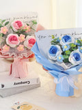 Crochet flowers bouquet,Handmade ,Blue, Rose,Knitted Flowers,Finished Product,Home Decoration,Gift For Her,Gift For Mom,Mothers Day Gift ANNIVERSARY