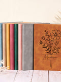 Birth Flower Personalized Journal, Birth Month Flower Notebook, Custom Engraved Journal, Personalized Journal, Birth Flower Birthday Gift birthday flower