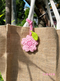 Crochet sakura flower bag charm , cherry blossom flower bag charm,  bag decor, gift for lovers, gift for women FLOWER DELIVERY