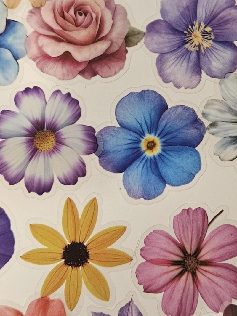 5 Floral Aesthetic Summer Flower Stickers approx 2"  for Water Bottles Laptops Journal Scrapbook Notebooks FREE DELIVERY! FLOWER DELIVERY