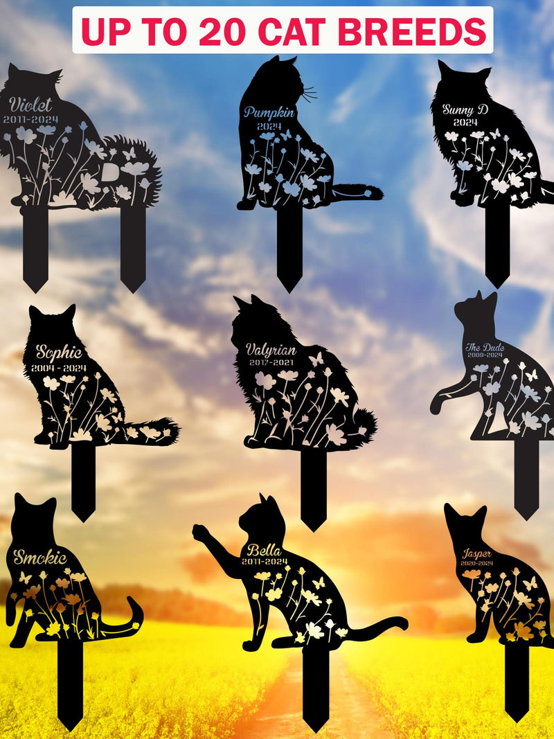 Customized Cat Memorial Stake, Metal Stake, Cat Grave Marker, Cat Memorial Gifts, Cat Lover Gift, Pet Loss Gift, Remembrance Stake sympathy flower