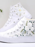 Custom Embroidered Converse Wedding Sneakers: Bridal Flower Shoes wedding flower