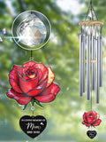 Custom Memorial Wind Chimes,Birth Flower Suncatcher,Sympathy Gifts for Loss of Mother Dad,Rose Flower In Loving Memory,Listen to the Wind sympathy flower