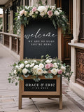 Flower Box Welcome Sign Vinyl Decal, Customizable Names and date, Reception, Bridal Shower, Personalized sticker for A-frame event sign wedding flower