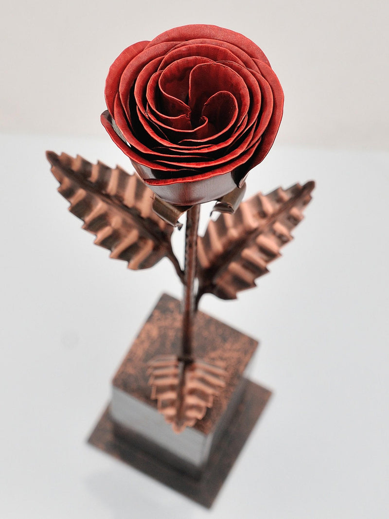 Hand-Forged Bronze Rose Sculpture Ð 8th Anniversary Gift ANNIVERSARY