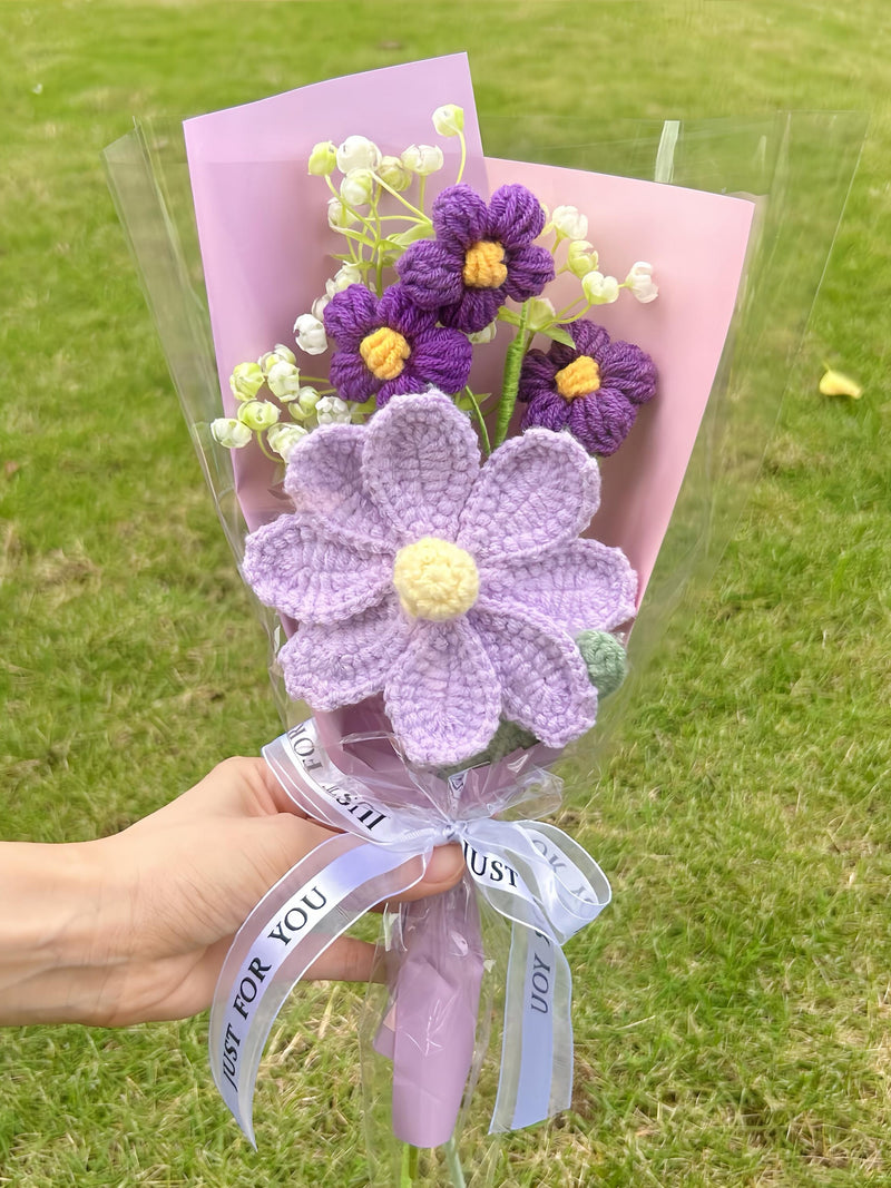 Crochet Small Flowers Bouquet,Handmade,Forever Flowers,Mother's Day,Anniversary,Birthday Gifts for Duaghter,Wife,Sister,Bridesmaids,Mom FLOWER DELIVERY