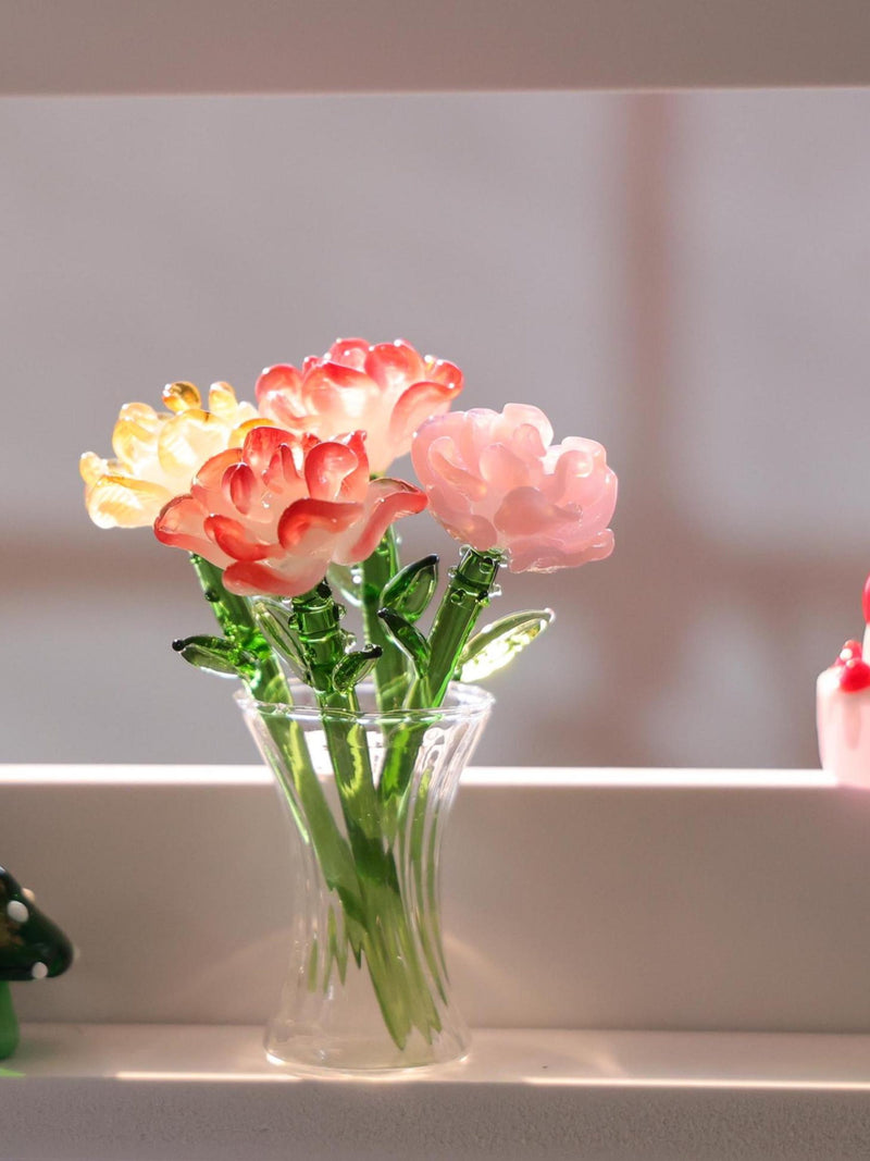 Glass Carnation Flower, Jan Birth Month Flower, Birth Flower Gift, Hand Blown Spring Flower, Personalized Gifts, Gift For Her ANNIVERSARY