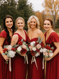 Burgundy Ivory Bridal Bouquet: Artificial Wedding Flowers, Boutonniere Bouquet