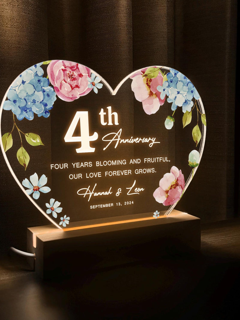 Custom Flowers Anniversary Gift, Personalized Gift for Her, Personalised gift for Him, HEART16 ANNIVERSARY