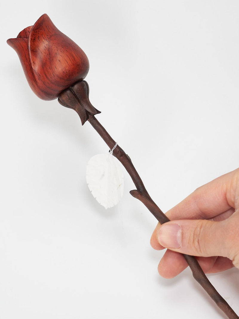 Hand Carved African Red Wood Rose, 5th Anniversary Gift ANNIVERSARY