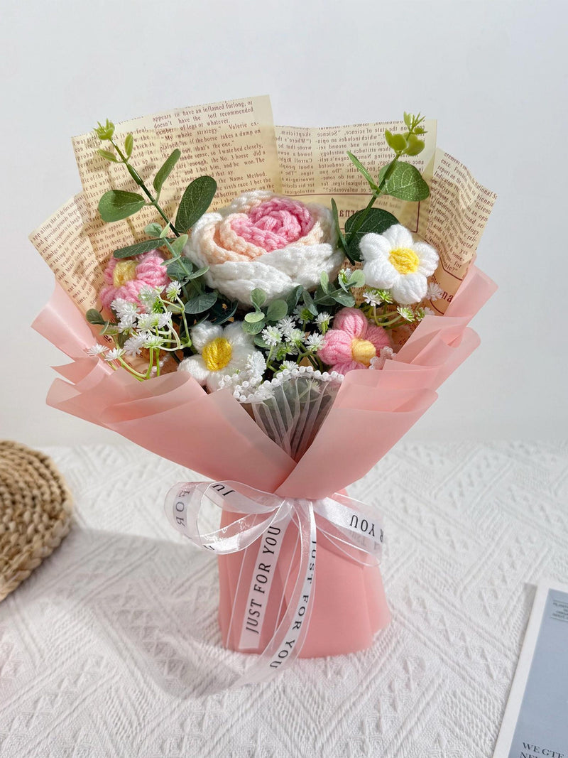 Crochet Rose Bouquet: Knitted Eternal Flower Arrangement birthday flower