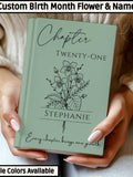 21st Birthday Gift for Her or Him Ð Personalized Chapter 21 Journal with Name Ð Birth Month Flower Notebook Ð 21st Keepsake Gift Idea birthday flower