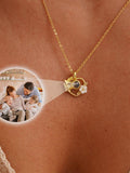 Photo Necklace with Mother of Pearl Flower, Heart Projection Necklace, Memorial Necklace for Women, Personalised Gift for Her,Birthday Gift FLOWER DELIVERY