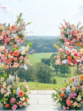 Warm Color Silk Flower Arrangement: Wedding Centerpiece, Aisle Decor wedding flower
