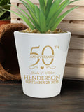 Personalized Flower Pot, Wedding Anniversary Gift, Small Planter, Succulent Pot, 50th Anniversary, Anniversary Flower Pot, Gift For Parents ANNIVERSARY