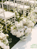 Baby's Breath & Rose Aisle Flowers: Wedding Chair Decor wedding flower