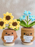 Emotional Support Gift,Funny Crochet Sunflower with Crochet Forget-me-not,Emotional Support Plant,Cheer up Gift,Mother's Day Gift,Desk Decor sympathy flower