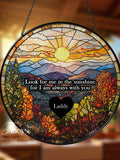 Memorial Stained Glass Suncatcher, Lightcatcher Loss Of Dad, Window Decor Gift for Dad, Gif for Mother'sm, Sympathy Gift Memorial Suncatcher sympathy flower