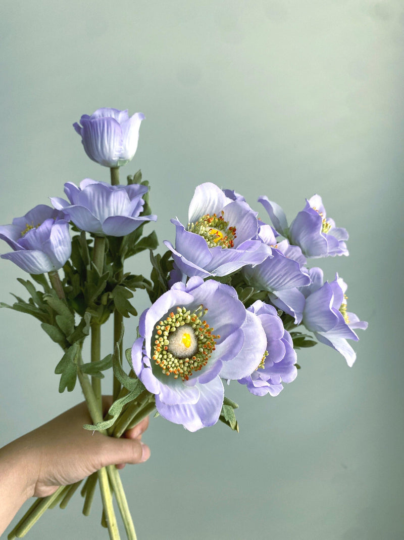 Faux Anemone Flower Stem - Artificial Floral / Wedding / DIY / Home Decoration / Centerpieces / Gifts / Light Purple / Violet flower spore