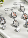 Personalized Bridal Bouquet Charm,Custom Flower Bouquet Photo Charm,Wedding Memorial Keepsake,Memory Remembrance Pin,Wedding Memorial Gifts wedding flower