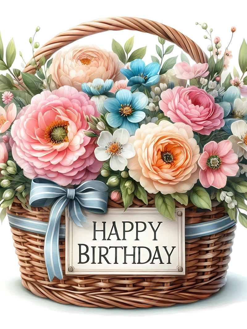 15 JPG Happy Birthday Flower Basket Clipart Bundle Digital Download Birthday Gift DIY Printable Card Making Birthday Flower Paper Crafts JPG birthday flower