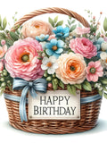 15 JPG Happy Birthday Flower Basket Clipart Bundle Digital Download Birthday Gift DIY Printable Card Making Birthday Flower Paper Crafts JPG birthday flower