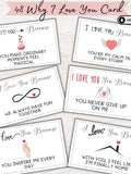 Why I Love You Cards Love Notes For Husband Valentine's Day Card Anniversary Gift Boyfriend Gift Card Love Notes For Wife Romantic Note Card Love Romance Flower