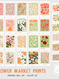flower market wall art print set of 26, trendy wall art, floral botanical digital prints bundle gallery wall prints colorful flower posters FLOWER DELIVERY